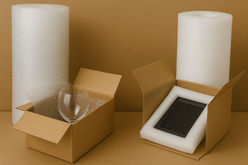 Bubble Roll and Foam Roll protecting fragile items