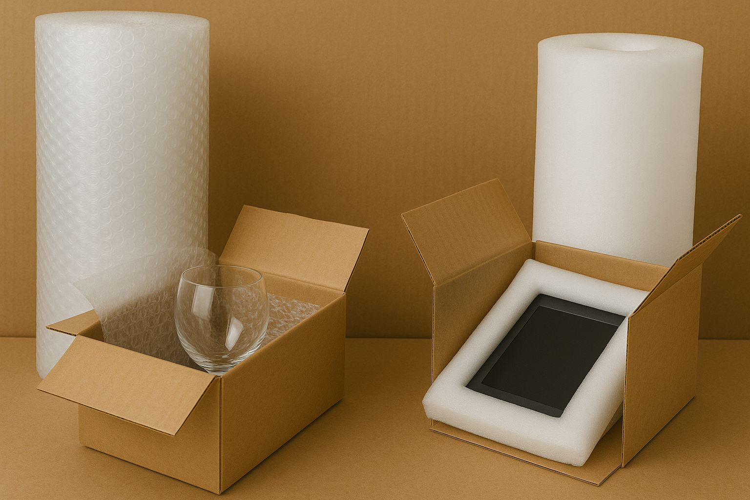 Bubble Roll and Foam Roll protecting fragile items